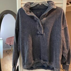 Aerie Getaway Quarter Snap Sweatshirt